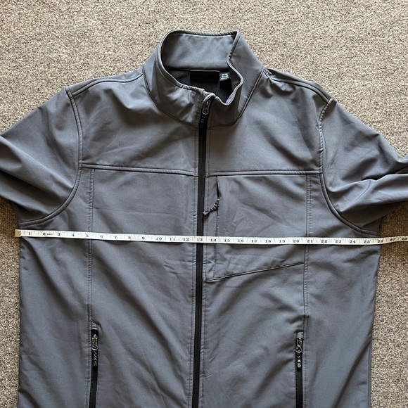 Swiss Tech Grey Softshell Jacket Men XL Water Resistant Fleece Lined Windbreaker - Picture 15 of 16